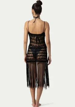 PARAMIDONNA DAHLIA DRESS BLACK> Dresses & Shirts | Crochet