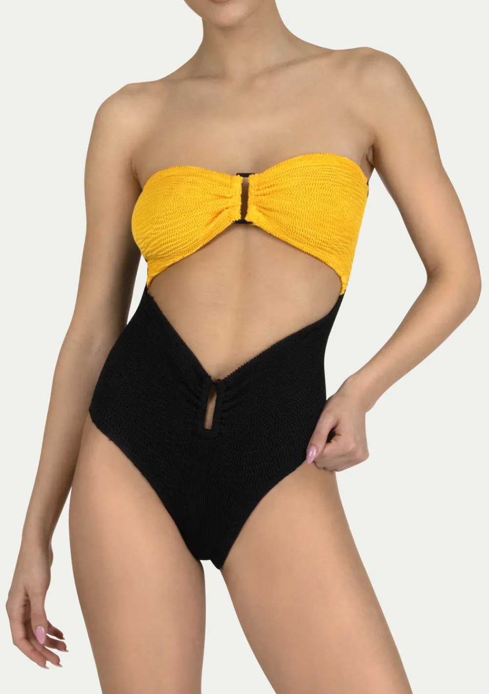 PARAMIDONNA RENE BLACK & YELLOW> One Size | One Piece